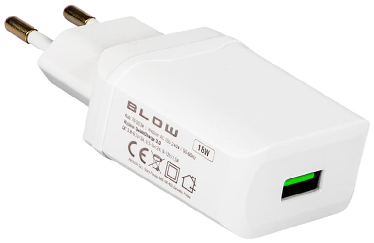 Ładowarka sieciowa z gniazdem USB QC 3.0 18W