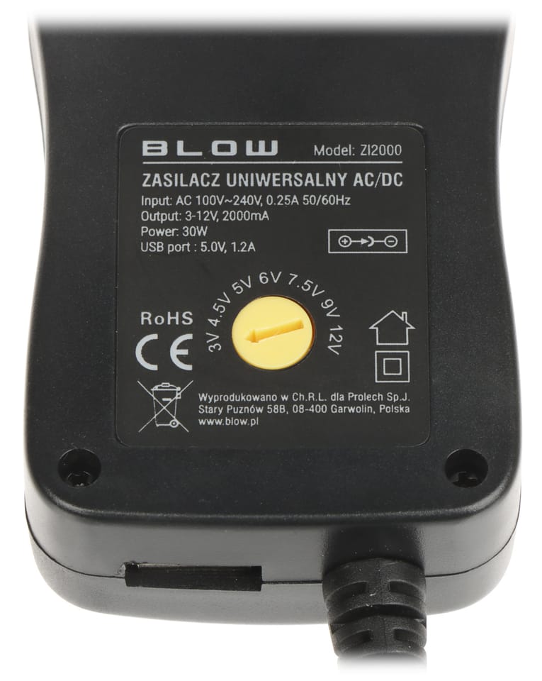 Zasilacz wielozakresowy 3-12V 2A Blow ZI2000 z USB