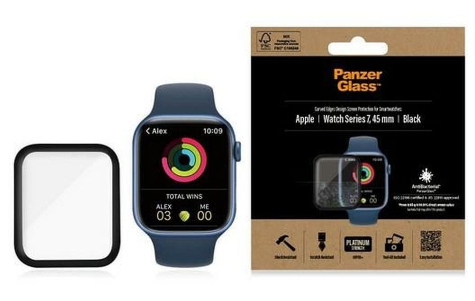 PanzerGlass Curved Apple Watch 745mm Antibacterial czarny/black