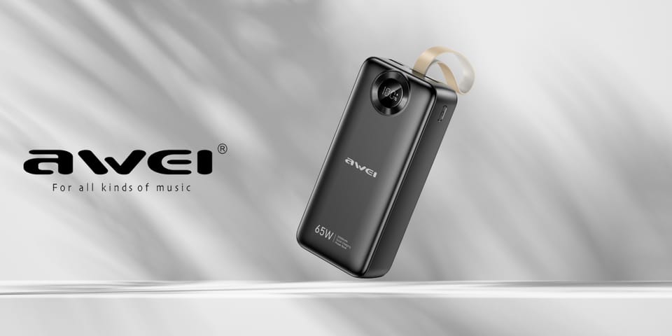 Powerbank Awei PA-34 30000mAh 65W Fast   charging czarny