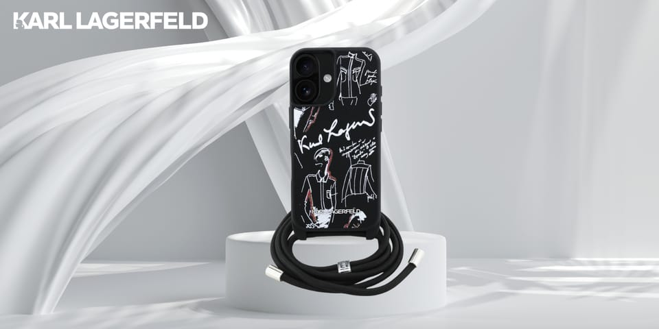 Etui Karl Lagerfeld Crossbody Grained    Pattern & Logo do iPhone 16 czarny