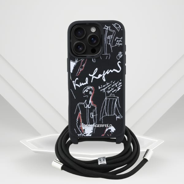 Etui Karl Lagerfeld Crossbody Grained    Pattern & Logo do iPhone 16 Pro czarny