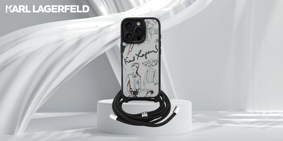 Etui Karl Lagerfeld Crossbody Grained    Pattern & Logo do iPhone 16 Pro Max szary