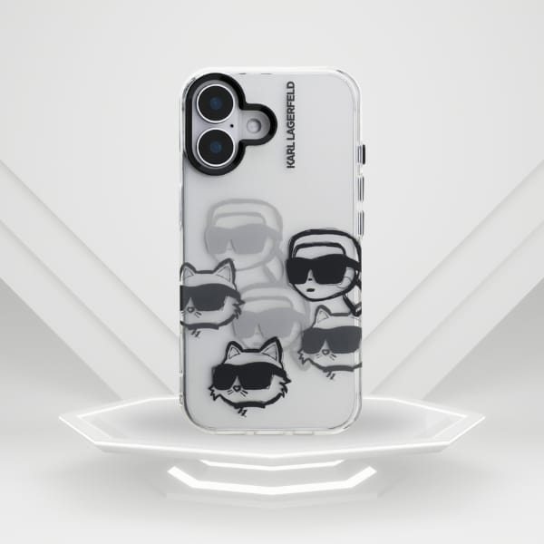 Etui Karl Lagerfeld IML Multi K&C Head   Pattern do iPhone 16 przezroczysty