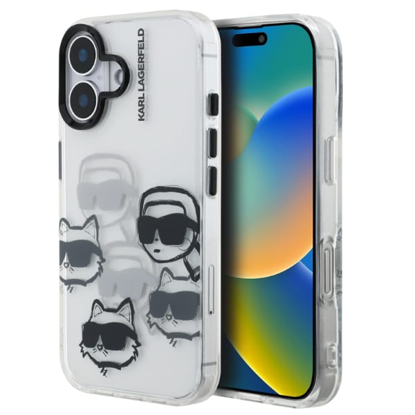 Etui Karl Lagerfeld IML Multi K&C Head   Pattern do iPhone 16 przezroczysty