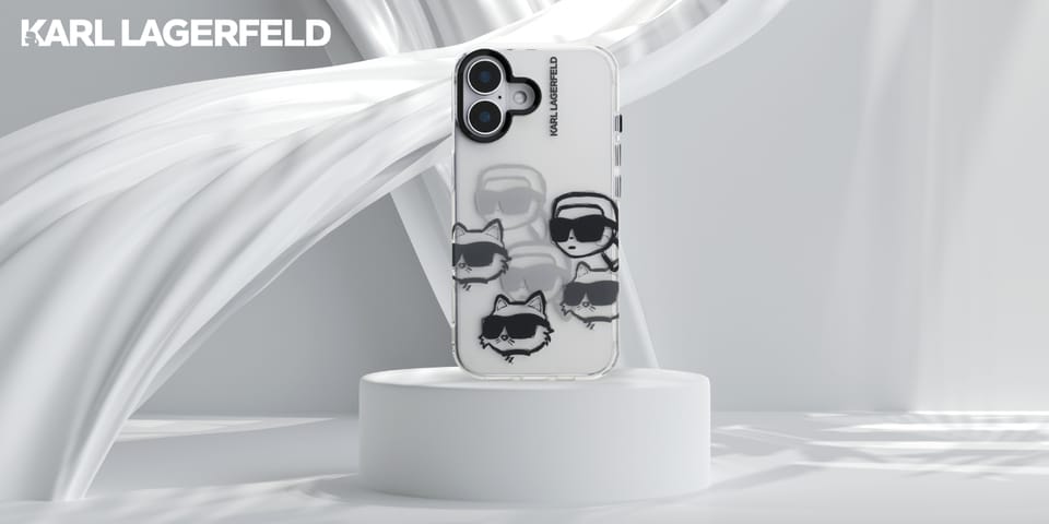 Etui Karl Lagerfeld IML Multi K&C Head   Pattern do iPhone 16 przezroczysty