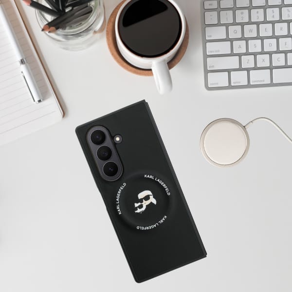 Etui Karl Lagerfeld Karl&Choupette Logo  MagSafe do Samsung Galaxy Z Fold7 czarny