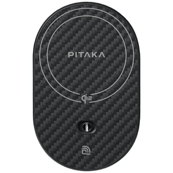 Uchwyt samochodowy z ładowarką           bezprzewodową PITAKA MagEZ Pro 2 Qi2 15W NFC Magsafe czarno szary