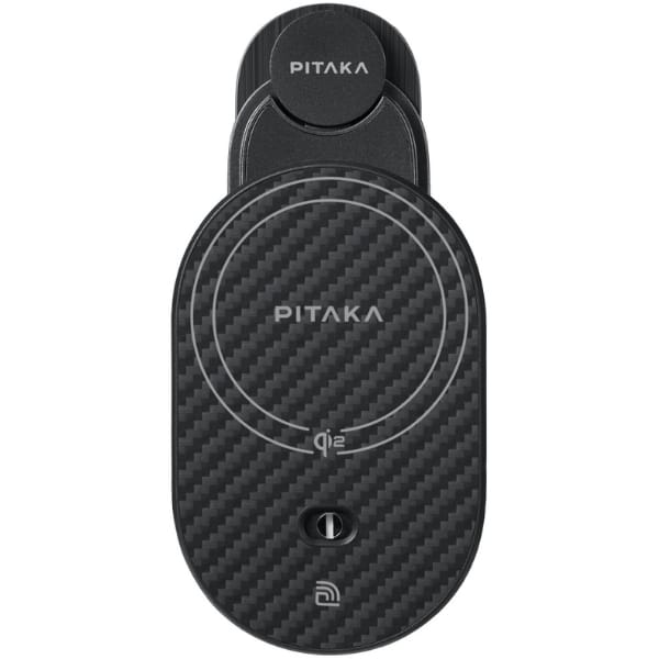 Uchwyt samochodowy z ładowarką           bezprzewodową PITAKA MagEZ Pro 2 Qi2 Tesla Magsafe do Tesla Model 3/Y czarno szary