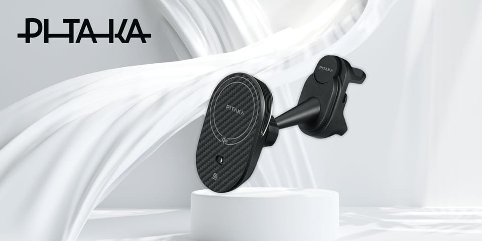 Uchwyt samochodowy z ładowarką           bezprzewodową PITAKA MagEZ Pro 2 Qi2 Tesla Magsafe do Tesla Model 3/Y czarno szary