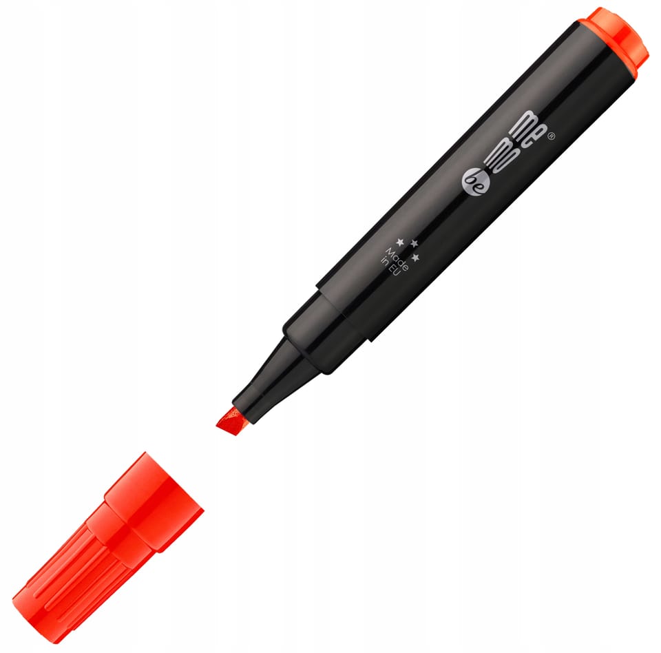 Marker permanentny M201 końcówka ścięta 1-4mm czerwony MM201-05 MEMOBE