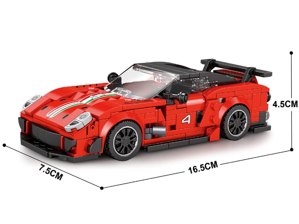 Klocki techniczne Supersportowe auto CZERWONE spojler 413-ele ZA5261