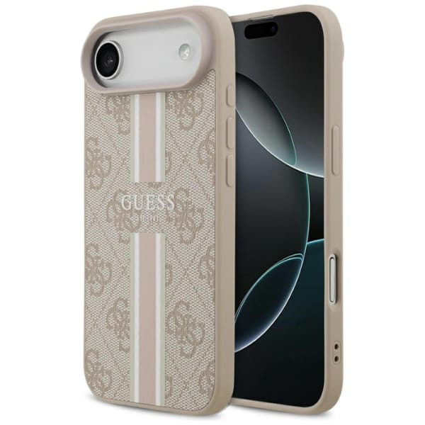 Etui Guess 4G Printed Stripes MagSafe do iPhone 17 Air różowy