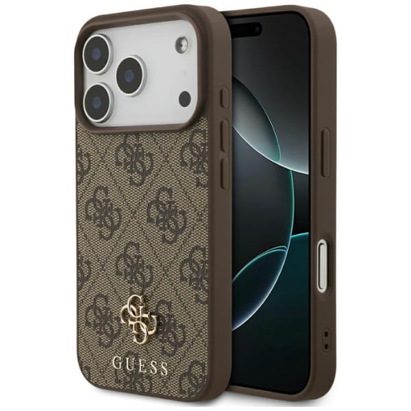 Etui Guess 4G Small Classic Logo MagSafe do iPhone 17 Pro brązowy