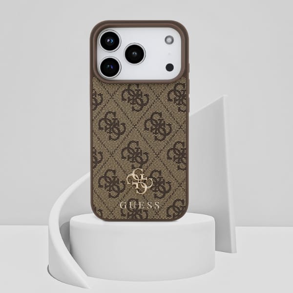 Etui Guess 4G Small Classic Logo MagSafe do iPhone 17 Pro brązowy