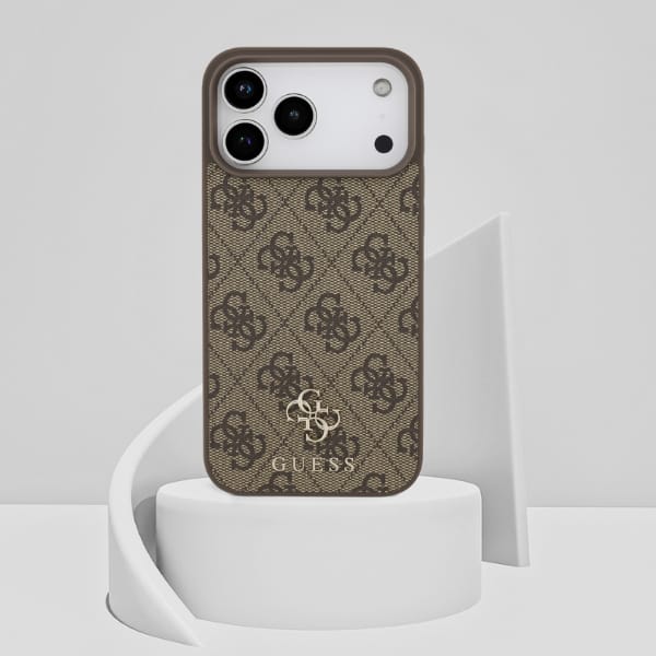 Etui Guess 4G Small Classic Logo MagSafe do iPhone 17 Pro Max brązowy
