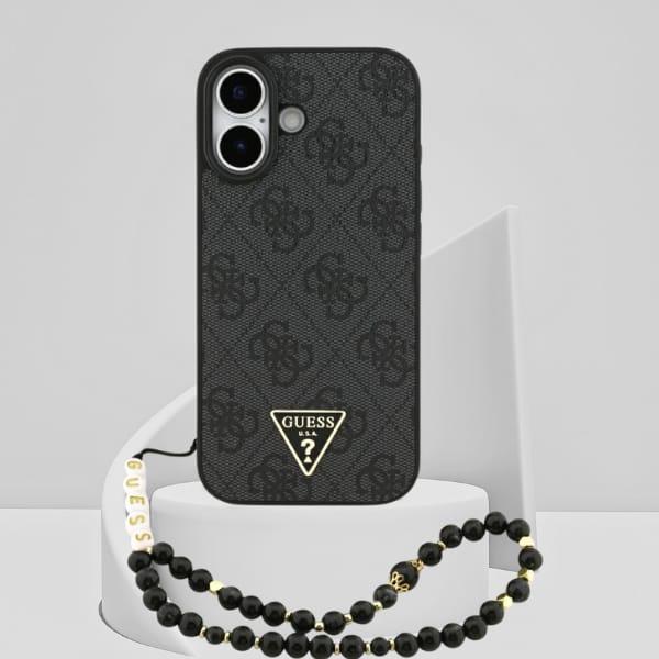Etui Guess 4G Strap Triangle Logo        MagSafe do iPhone 17 czarny