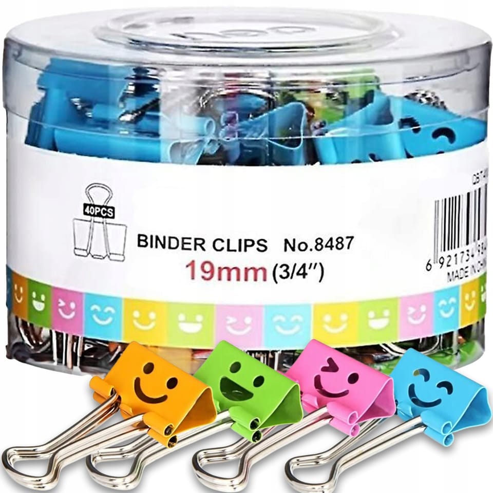 Klipsy do akt 19mm BUŹKI 40szt. 8487 DELI