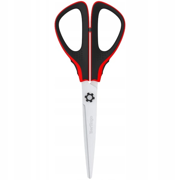 Nożyczki 19cm Easycut 300 soft grip czerwone 326320 BERLINGO