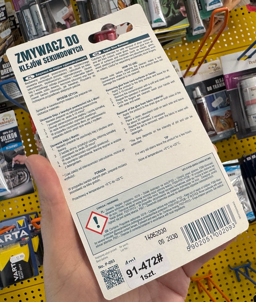 Zmywacz do klejów sekundowych Technicqll 4ml