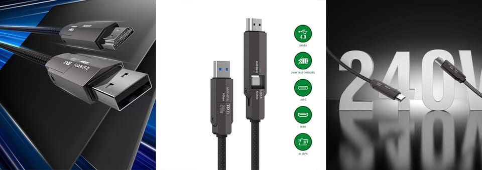 Kabel 4smarts ComboCord USB4 HDMI 240W   1.5m czarny