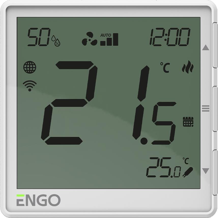 ENGO Controls EFAN-230W - Regulator klimakonwektorów, 230V, biały, Internetowy, podtynkowy , Wi-Fi