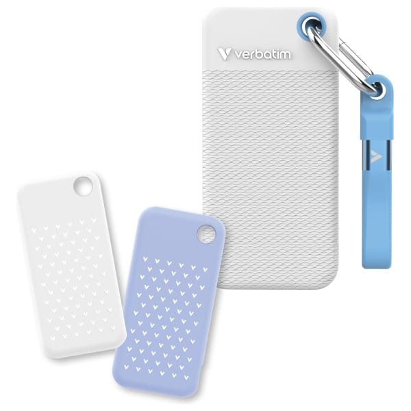 Dysk Zewnętrzny Verbatim Pocket SSD 2TB  USB-C 3.2 gen.2 biały-jasnoniebieski 32321