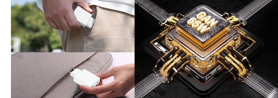 Ładowarka sieciowa 4smarts PDPlug Slim   Dual 65W GaN 2xUSB-C biały