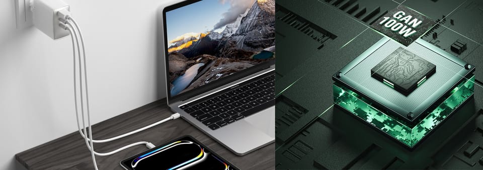 Ładowarka sieciowa 4smarts Pocket GaN    100W 2xUSB-C + USB-A biały