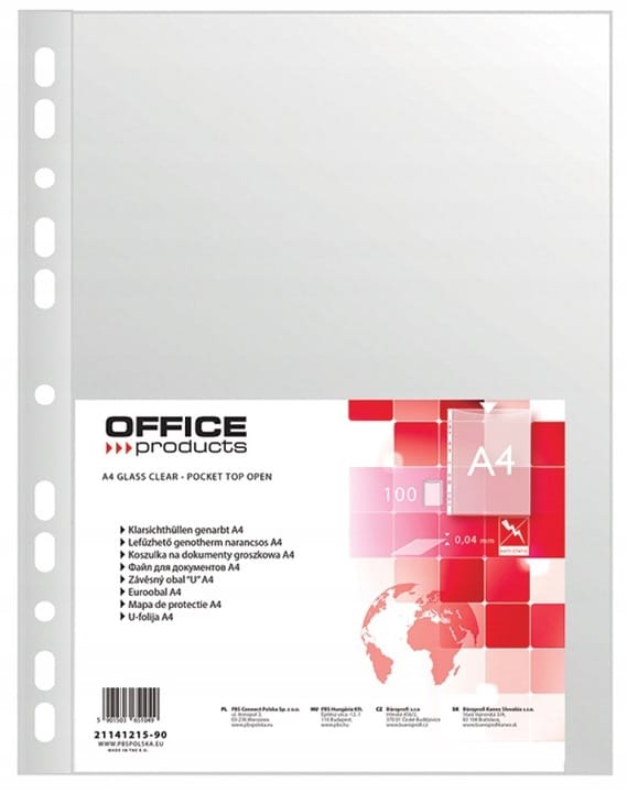 Koszulka groszkowa A4 40mic. (100szt.) 21141215-90 OFFICE PRODUCTS