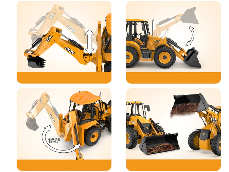 Duży Traktor Spychacz Koparka JCB zdalnie sterowana na pilota 1:20 RC0578