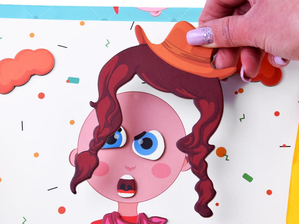 Puzzle magnetyczne Twarze wesołe buźki 55el nauka emocji ZA4409