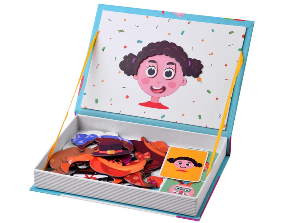 Puzzle magnetyczne Twarze wesołe buźki 55el nauka emocji ZA4409