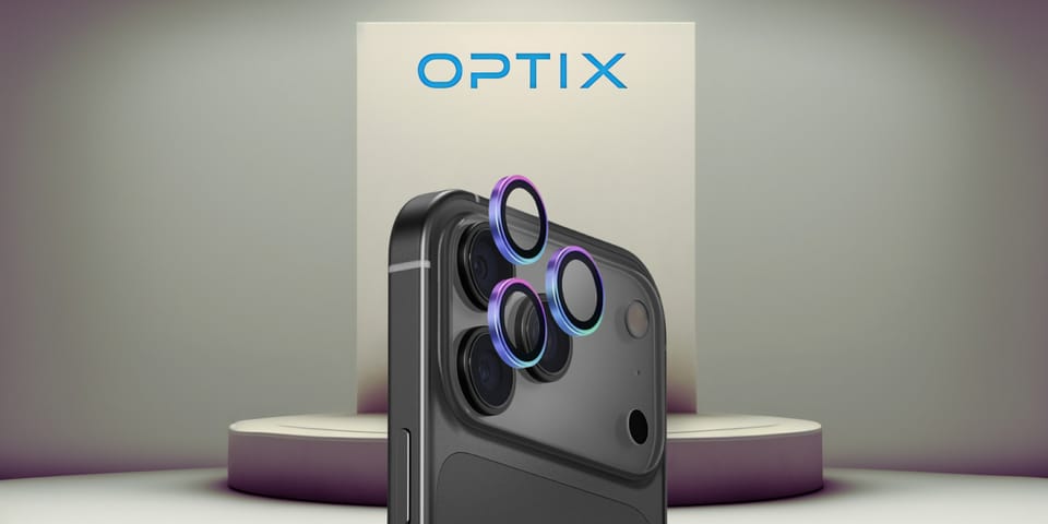 Szkło na obiektyw aparatu UNIQ Optix     Aluminium Camera Lens Protector do iPhone 17 Pro / iPhone 17 Pro Max z aplikatorem opal