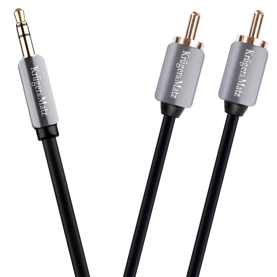 Kabel wtyk jack 3.5 - 2RCA stereo 1.0m Kruger&Matz