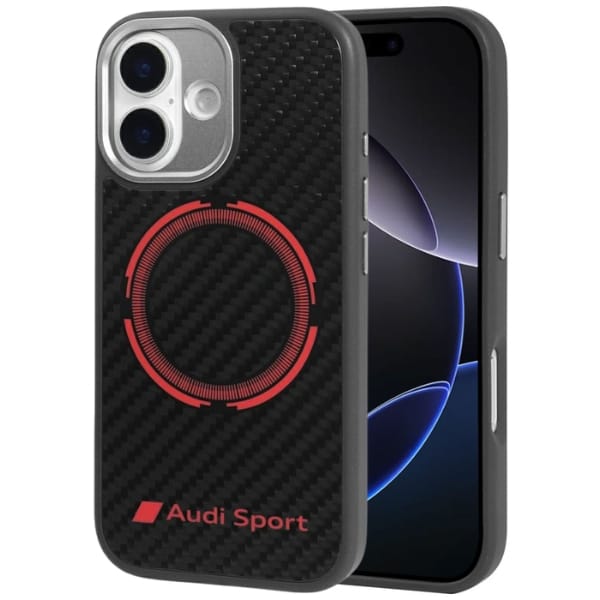 Etui Audi RSQ Carbon Fiber Sport Red     Circle MagSafe do iPhone 17 czarny