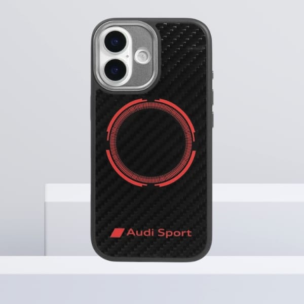 Etui Audi RSQ Carbon Fiber Sport Red     Circle MagSafe do iPhone 17 czarny