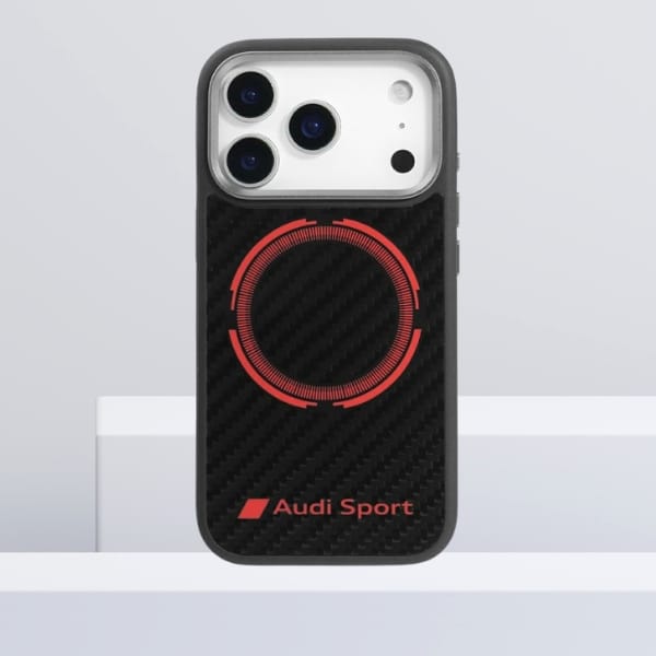 Etui Audi RSQ Carbon Fiber Sport Red     Circle MagSafe do iPhone 17 Pro czarny