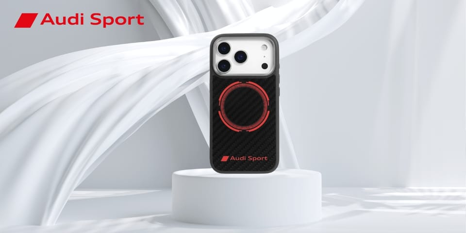 Etui Audi RSQ Carbon Fiber Sport Red     Circle MagSafe do iPhone 17 Pro czarny