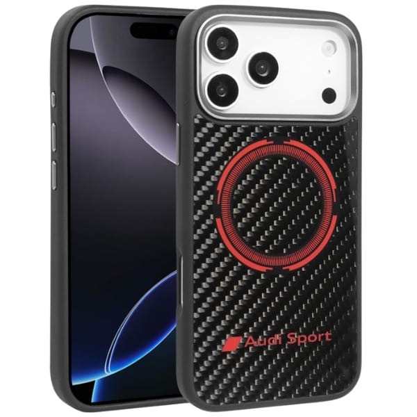 Etui Audi RSQ Carbon Fiber Sport Red     Circle MagSafe do iPhone 17 Pro Max czarny