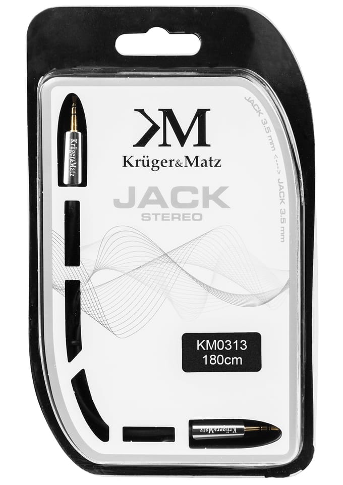 Kabel wtyk prosty - wtyk prosty jack 3.5  stereo 1.8m Kruger&Matz