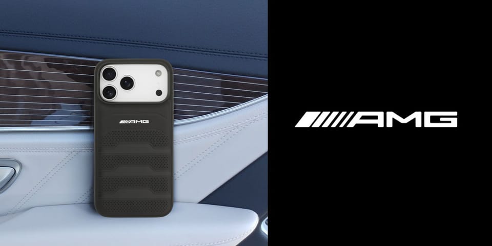 Etui AMG Leather Debossed Lines Logo do  iPhone 17 Pro Max czarny