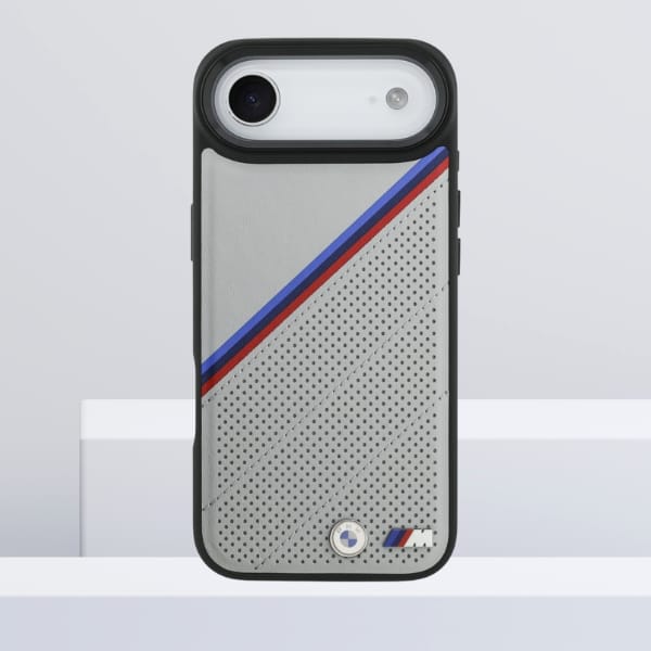 Etui BMW M Tricolor Metal Logo MagSafe   do iPhone 17 Air szary