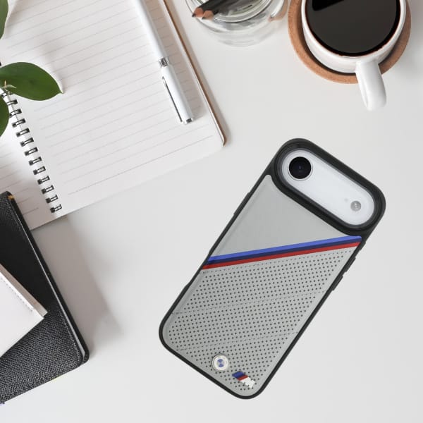 Etui BMW M Tricolor Metal Logo MagSafe   do iPhone 17 Air szary