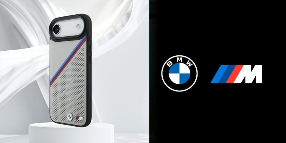 Etui BMW M Tricolor Metal Logo MagSafe   do iPhone 17 Air szary