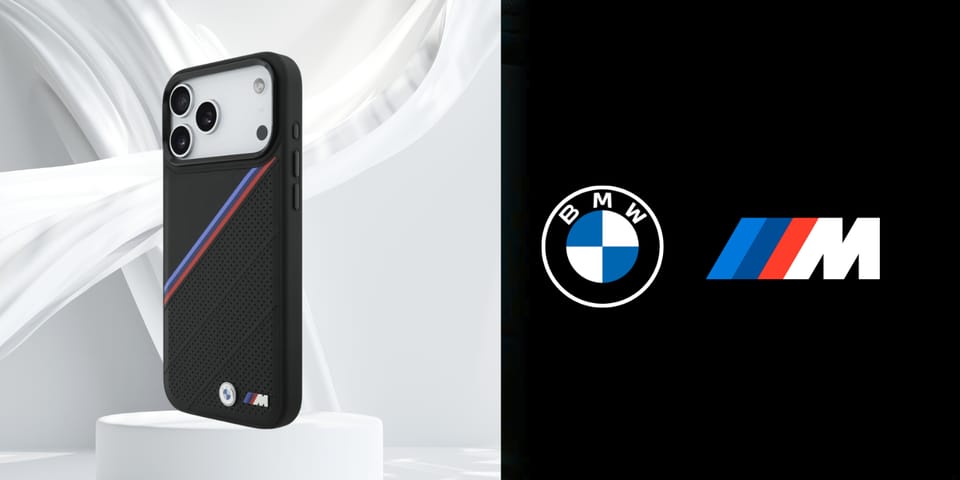 Etui BMW M Tricolor Metal Logo MagSafe   do iPhone 17 Pro Max czarny