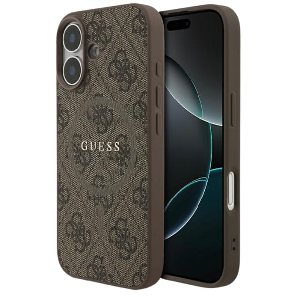 Etui Guess 4G Ring Classic Logo MagSafe  do iPhone 17 brązowy
