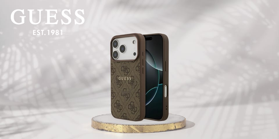 Etui Guess 4G Ring Classic Logo MagSafe  do iPhone 17 Pro brązowy