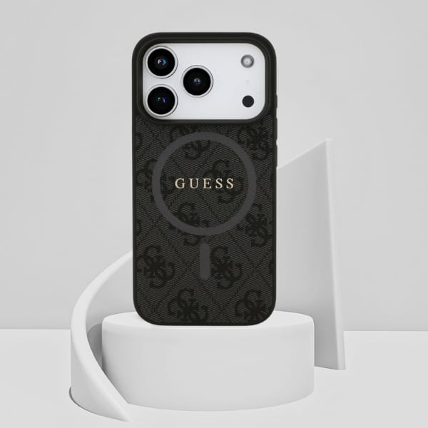Etui Guess 4G Ring Classic Logo MagSafe  do iPhone 17 Pro czarny