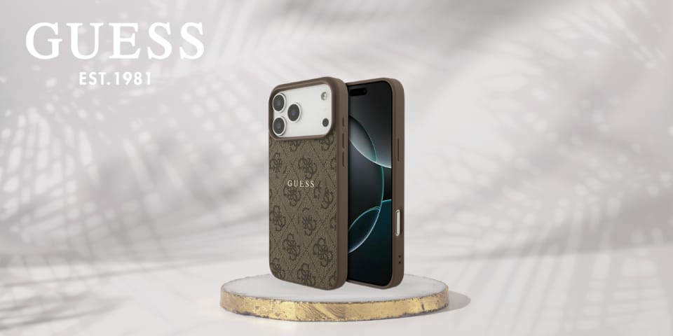 Etui Guess 4G Ring Classic Logo MagSafe  do iPhone 17 Pro Max brązowy